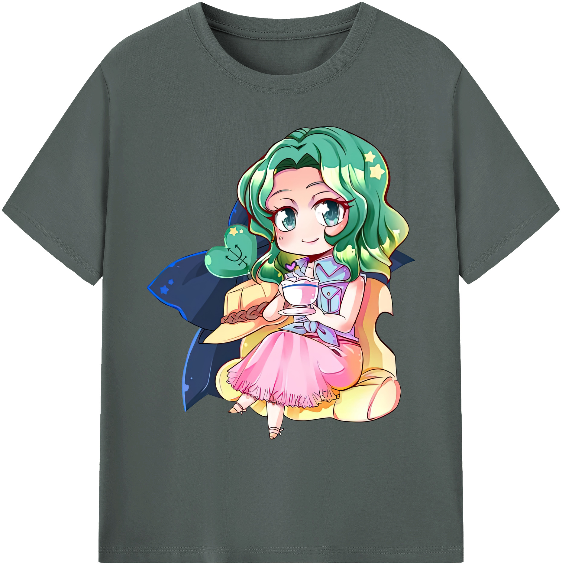 （画像用） 美少女戦士セーラームーン 海王 みちる（かいおう みちる） Sailor Moon Kaiou Michiru 綿100％ メンズ半袖Tシャツ｜肌触りやわらか＆通気性